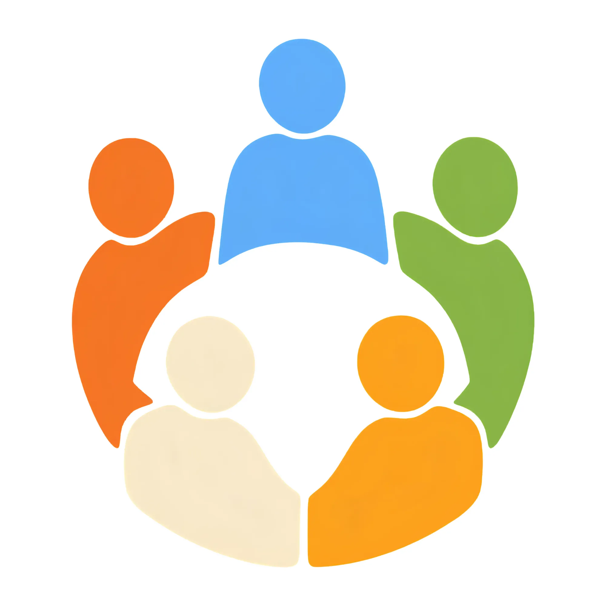 Clip art of people facing each other in a circle
